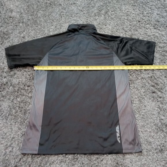 Fly Racing Shirt Mens Size Medium Black Striped Underarm Panel Polo Style - Picture 3 of 9